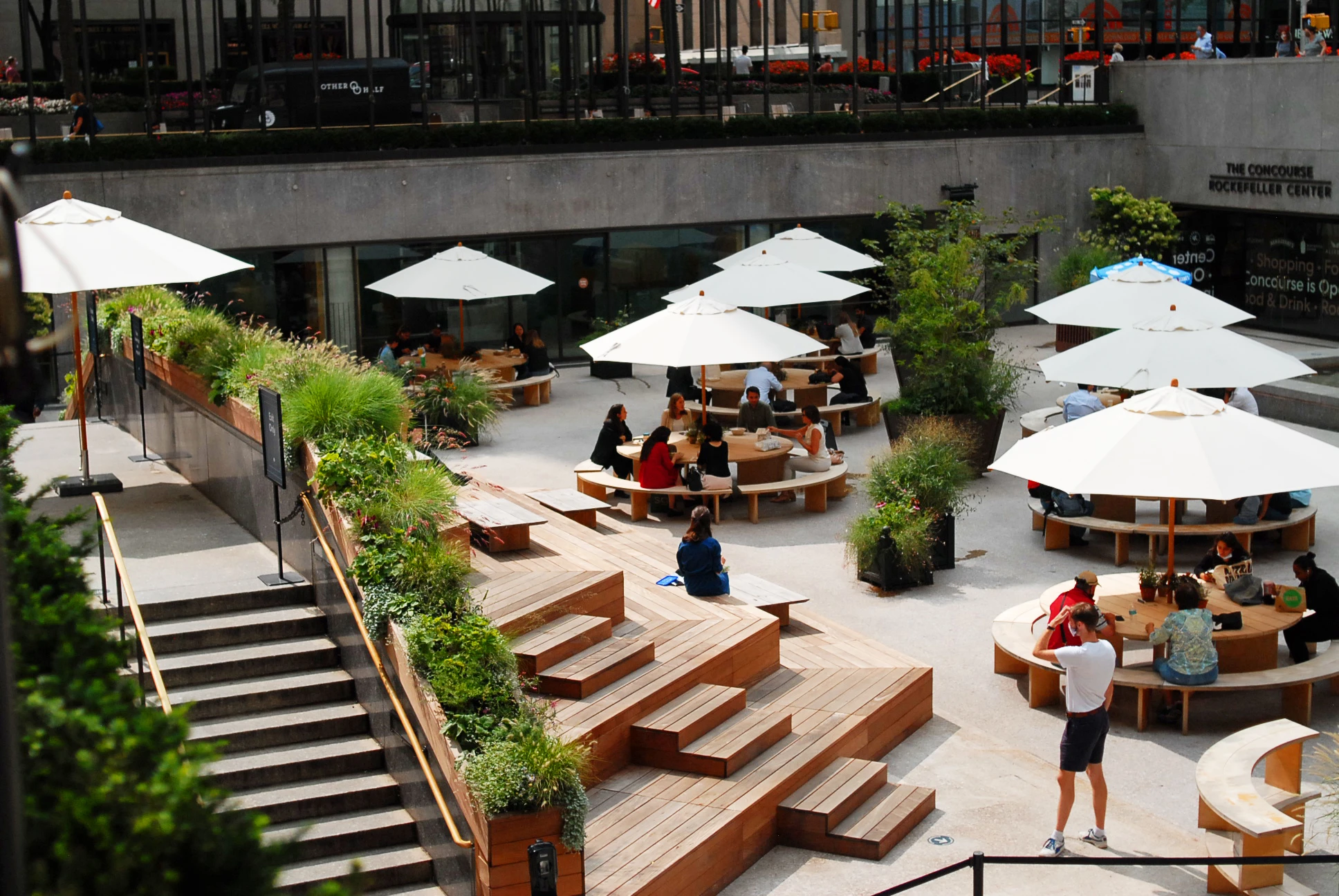 The Rink summer garden Rockefeller Center